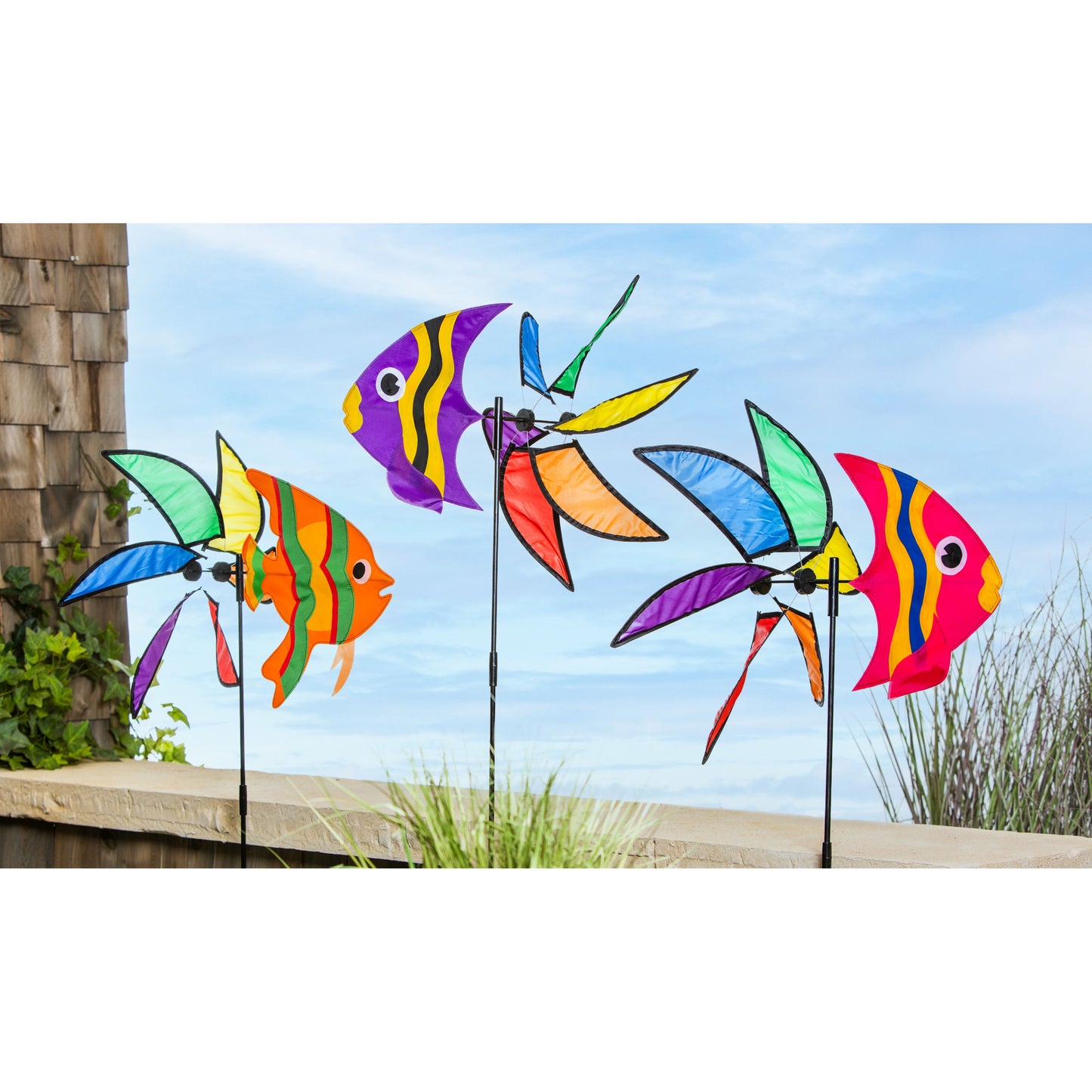 Coastal Fish Pinwheel Spinner; 18.9"ODx40"T