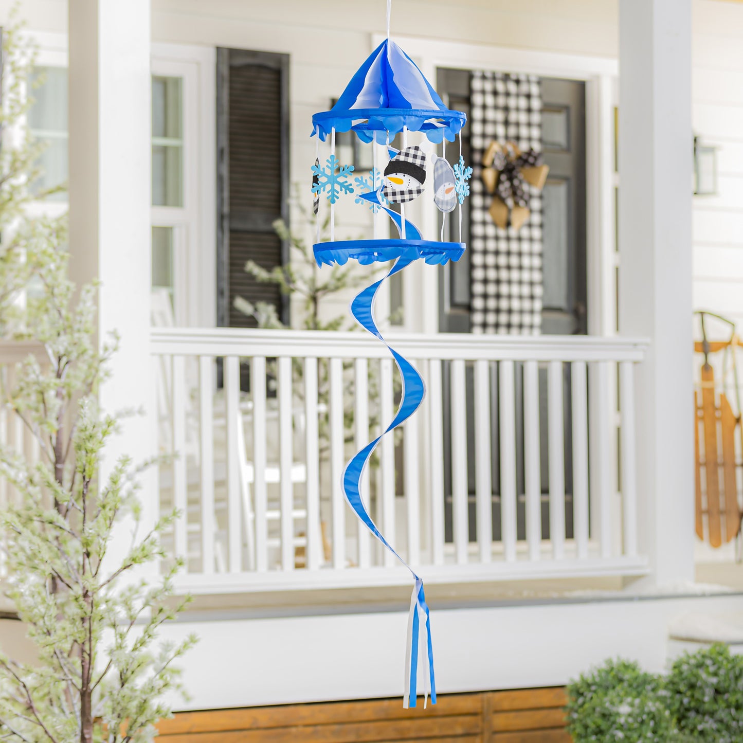 Winter Snowman Spinner Windsock; 66"Lx13.5" Wx13.5"D