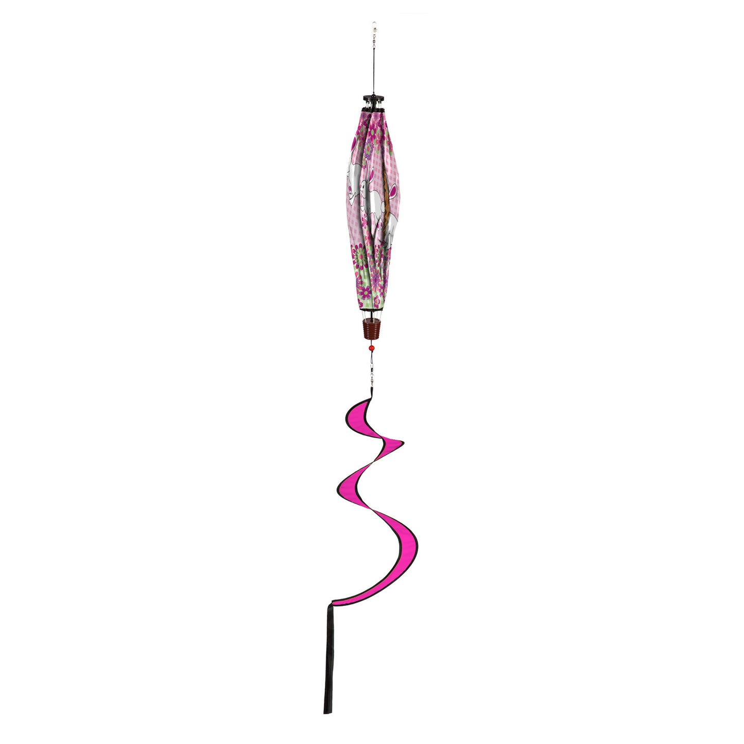 Hopping Bunny Hot Air Balloon Spinner Windsock