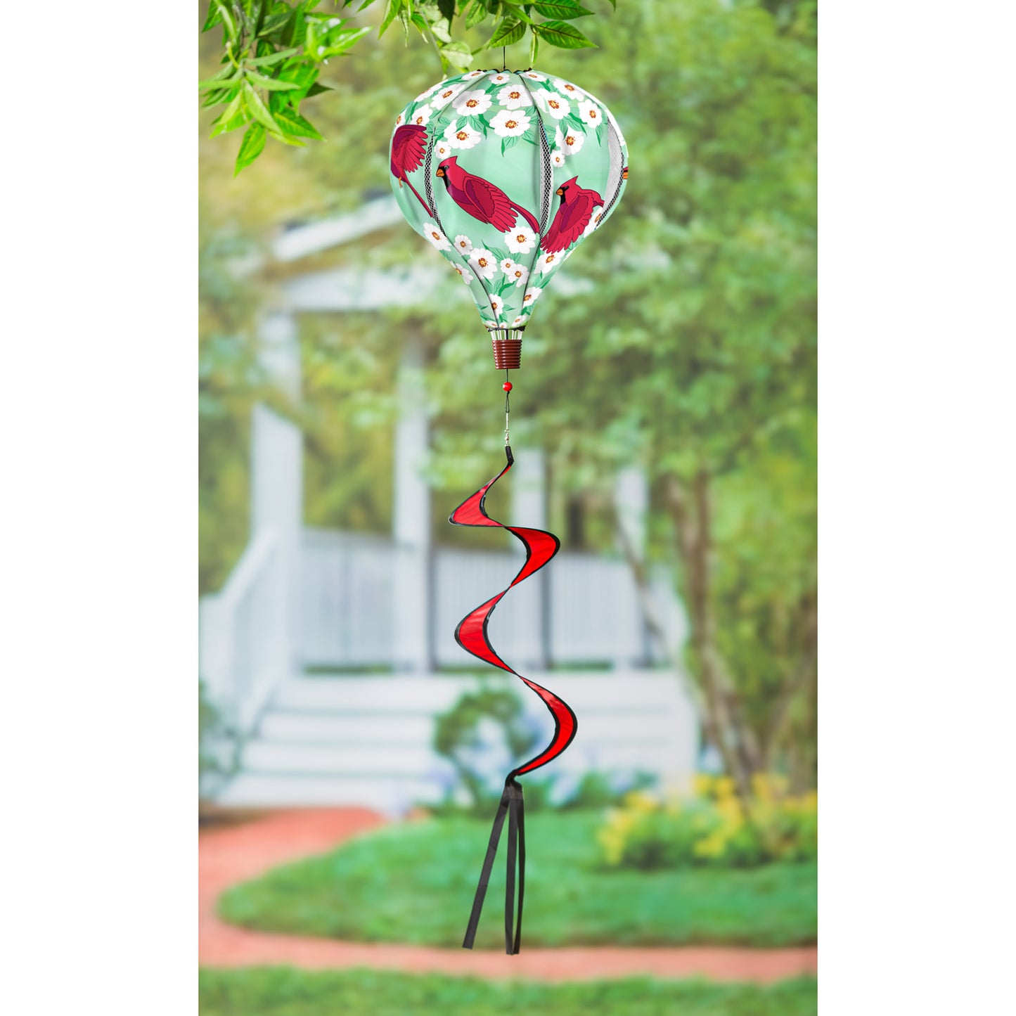 Cardinal Flying Hot Air Balloon Spinner Windsock