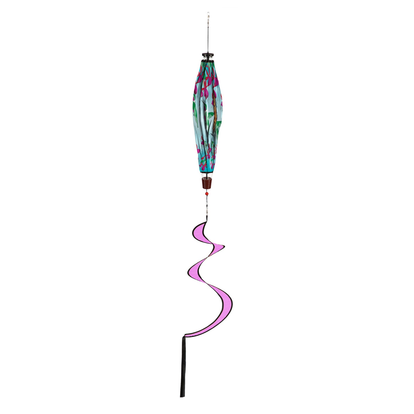 Hummingbird Feeding Animated Hot Air Balloon Spinner; 55"Lx15" Wx15"D