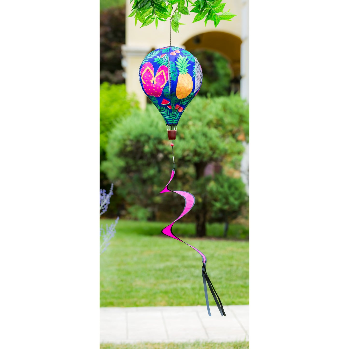 Welcome Summer Hot Air Balloon Spinner Windsock; 55"L x 15" Diameter