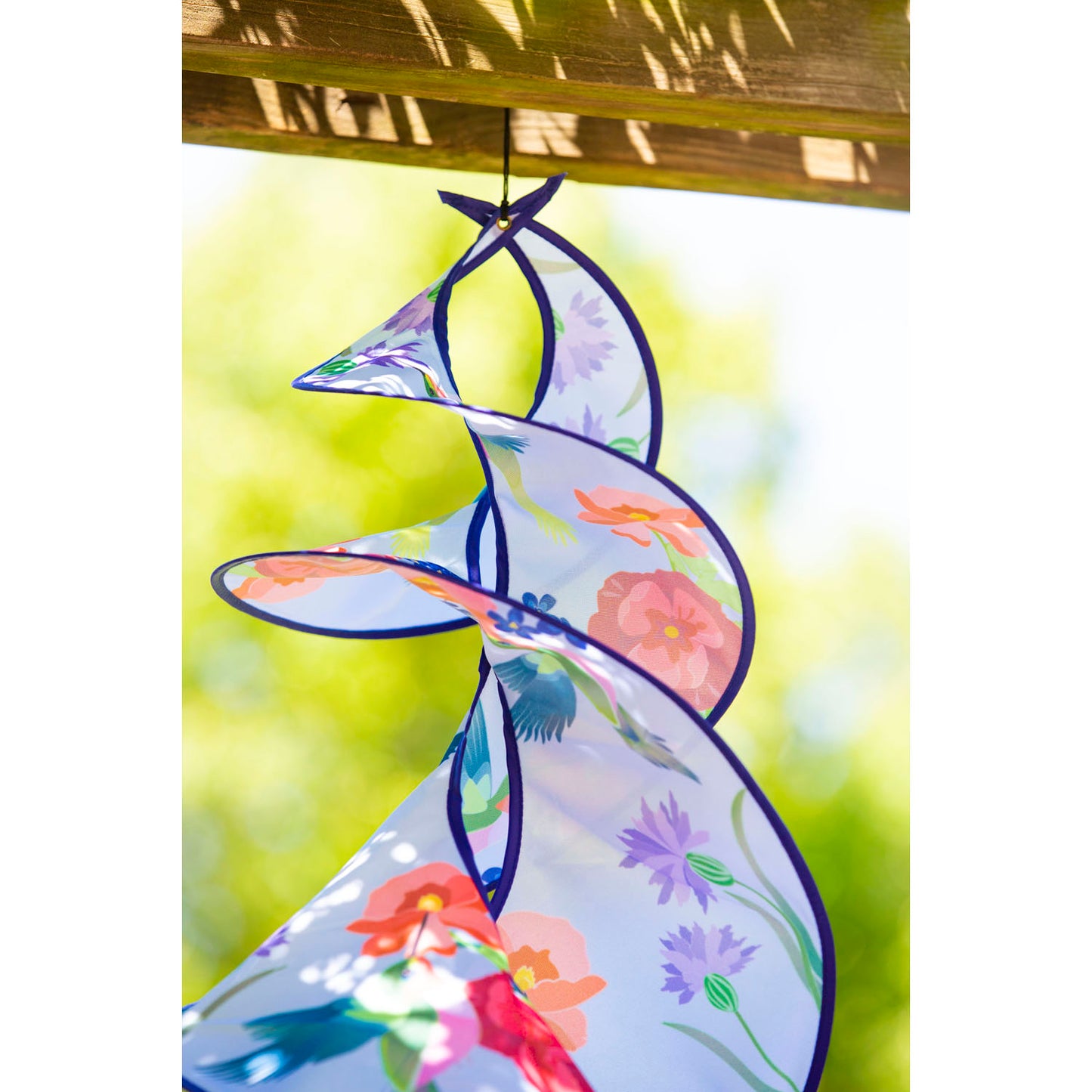 Hummingbird Meadow Twister Windsock; 29.5"Lx15" Wx15"D