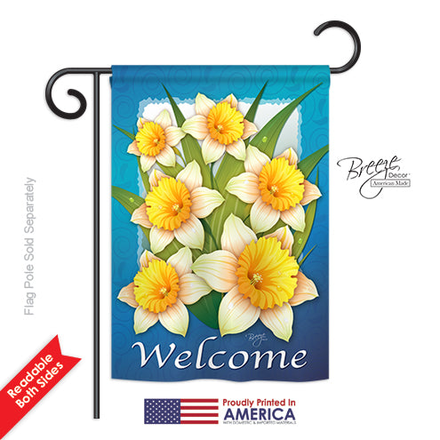 Blooming Daffodils Printed Seasonal Garden Flag; Polyester