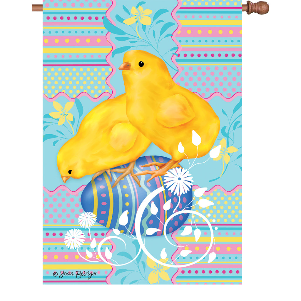 Easter Chicks Printed House Flag; Polyester