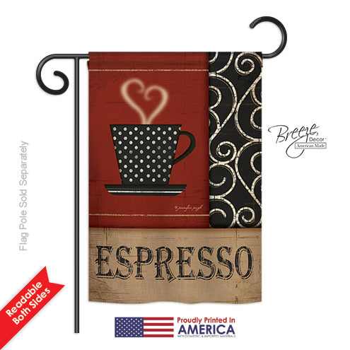 Espresso Printed Garden Flag; Polyester