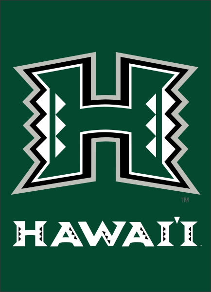 University of Hawaii Warriors Printed Garden Flag; Polyester
