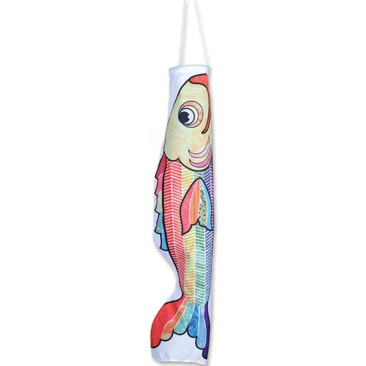 Pattern Rainbow Koi Fish Windsock; Polyester