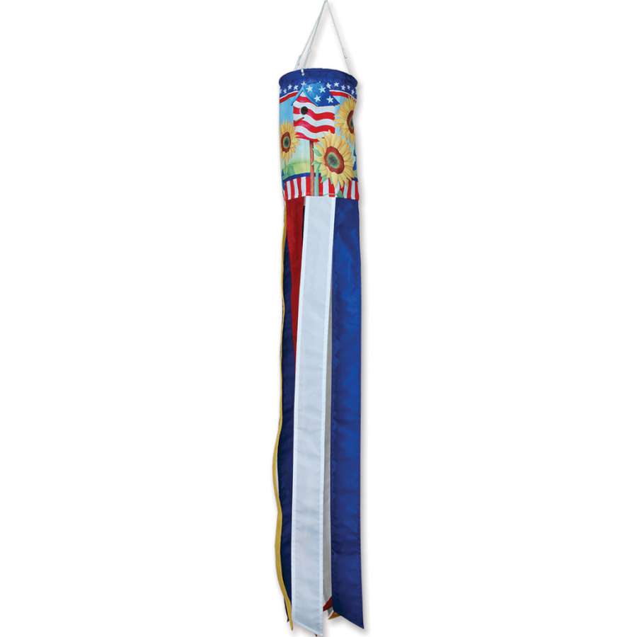 Patriotic Sunflowers Windsock; Polyester
