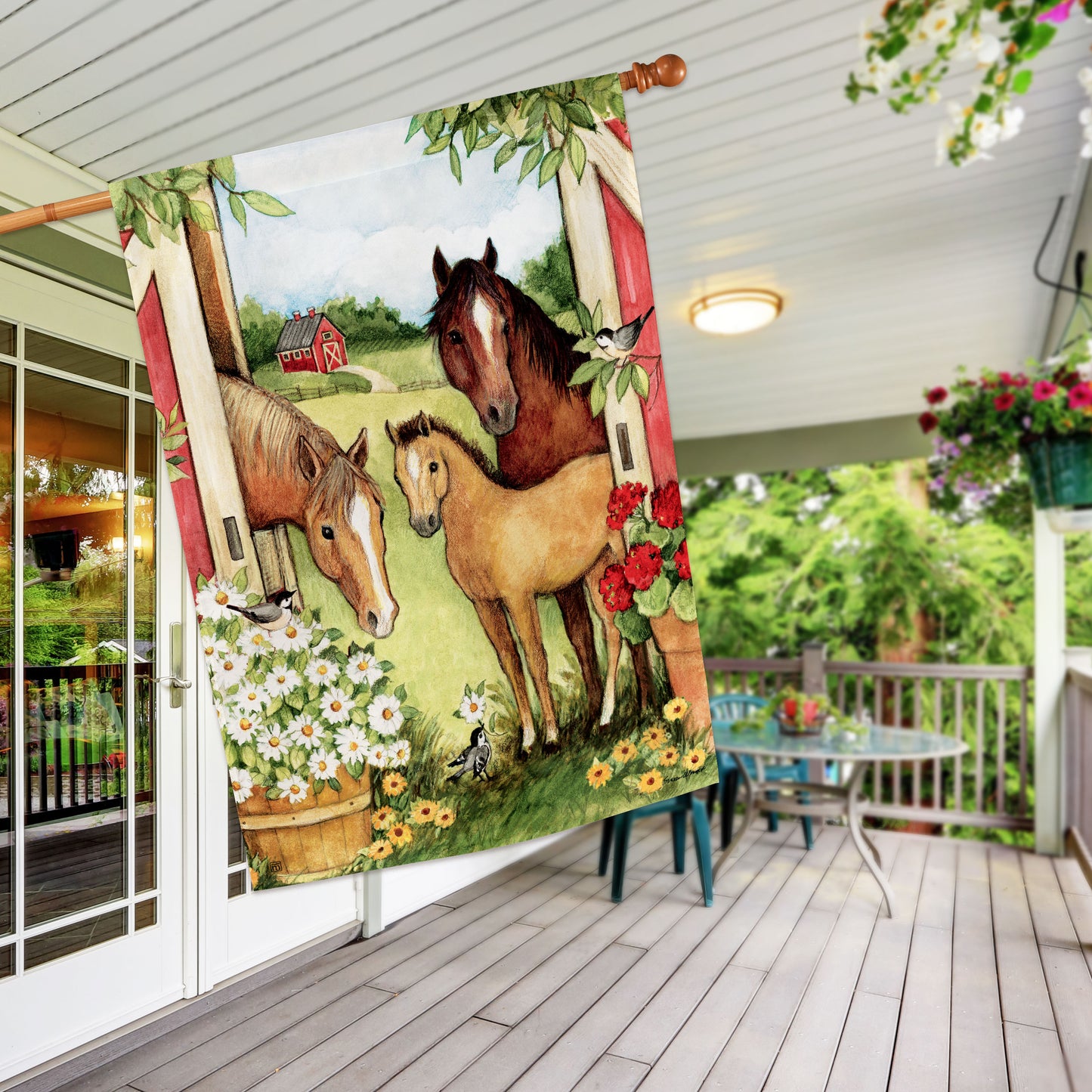 Springtime on the Farm House Flag