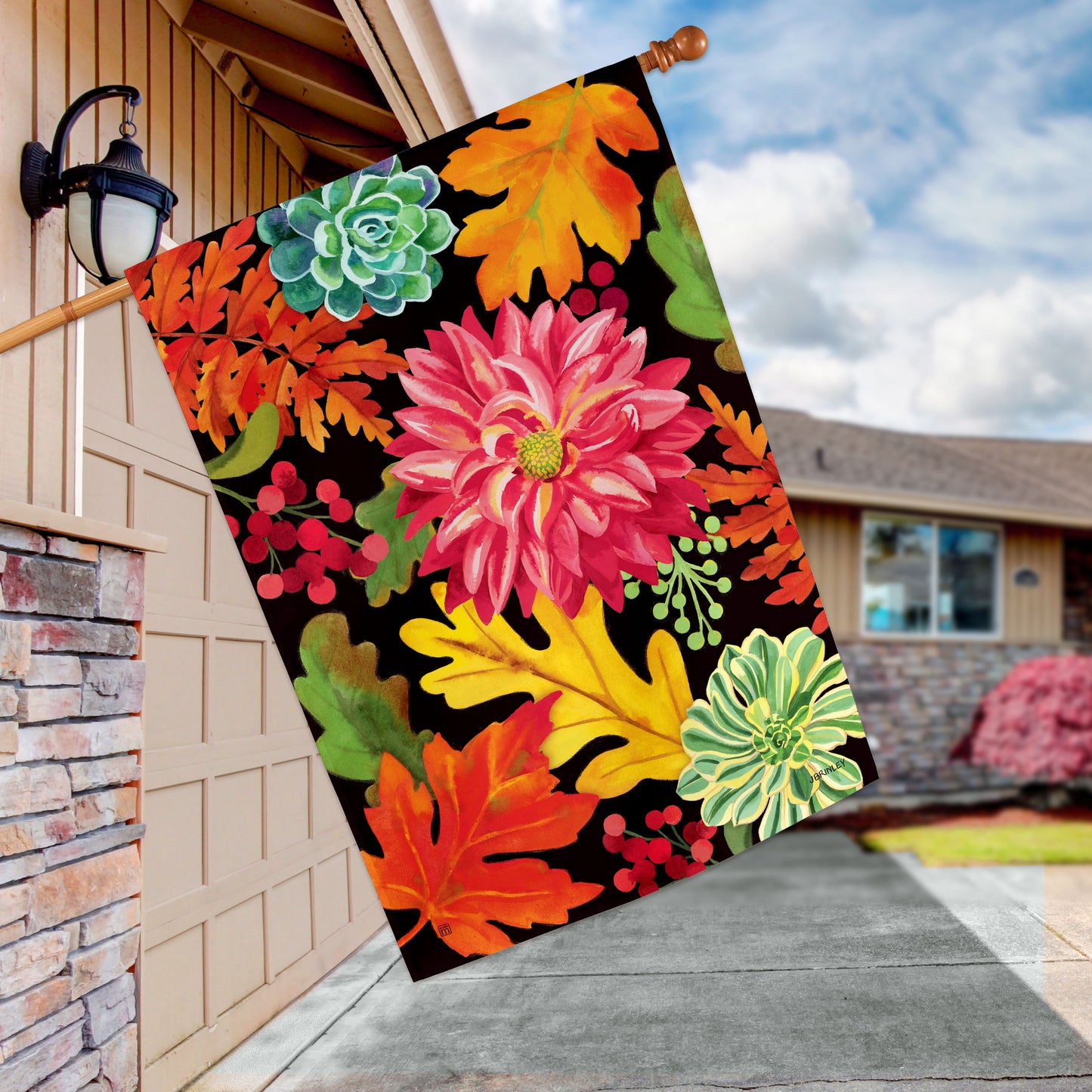 Vibrant Autumn Mix House Flag