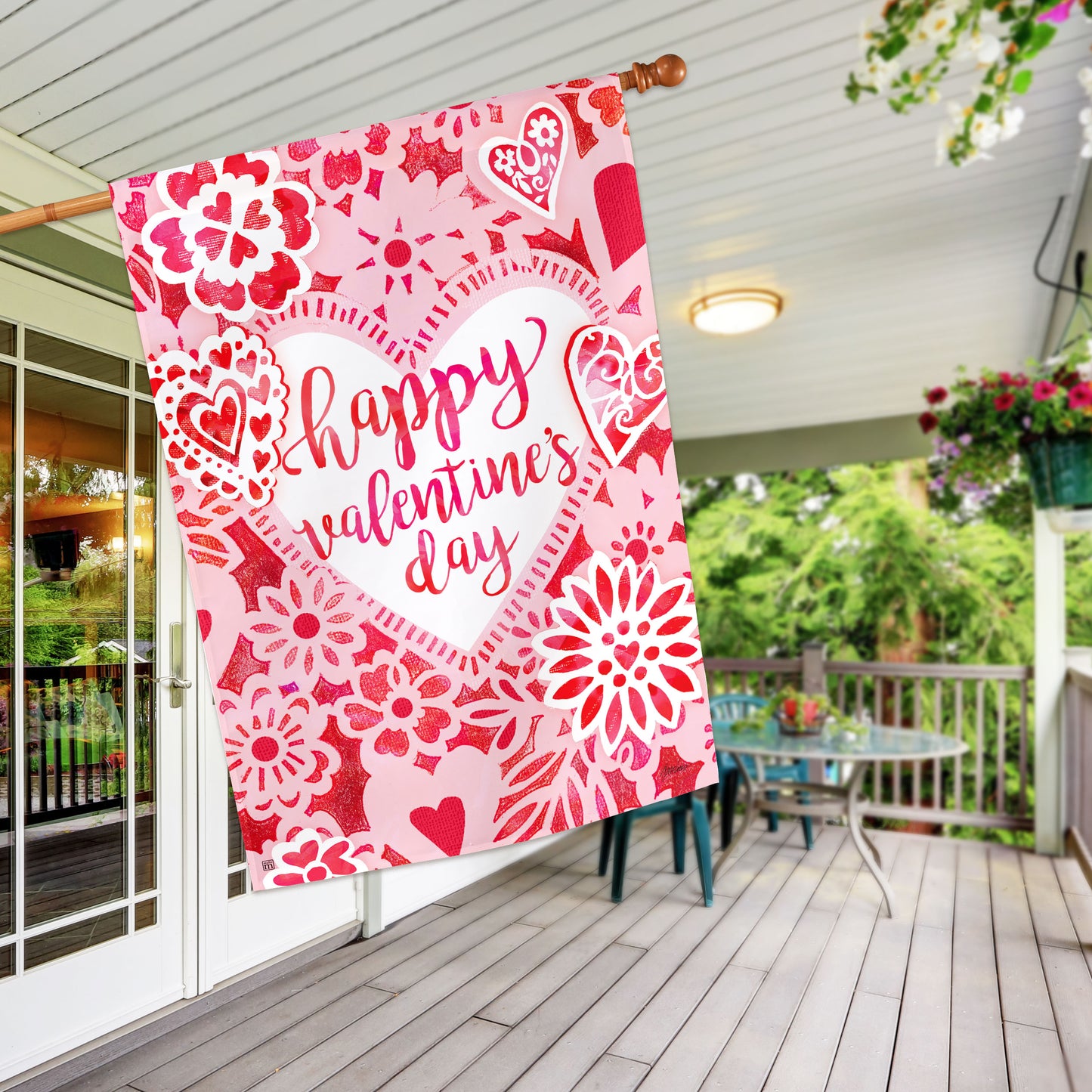 Valentine Lace House Flag