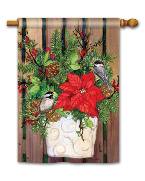 Winter Chickadee Greeters House Flag