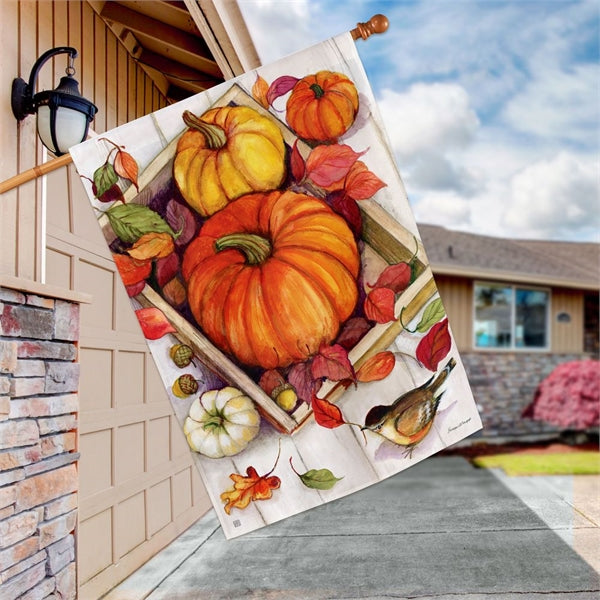 Pumpkin Crate House Flag