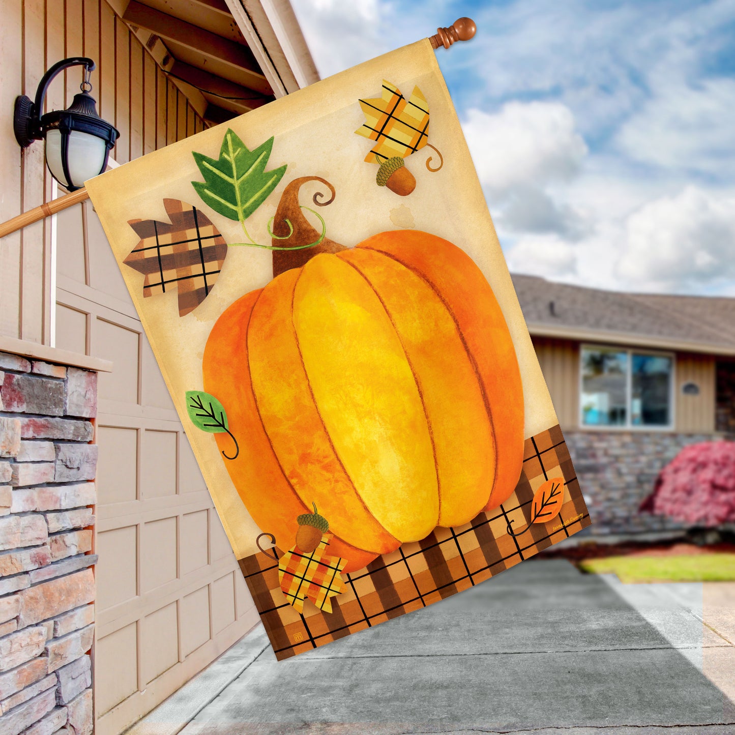 Mad for Fall Plaid House Flag