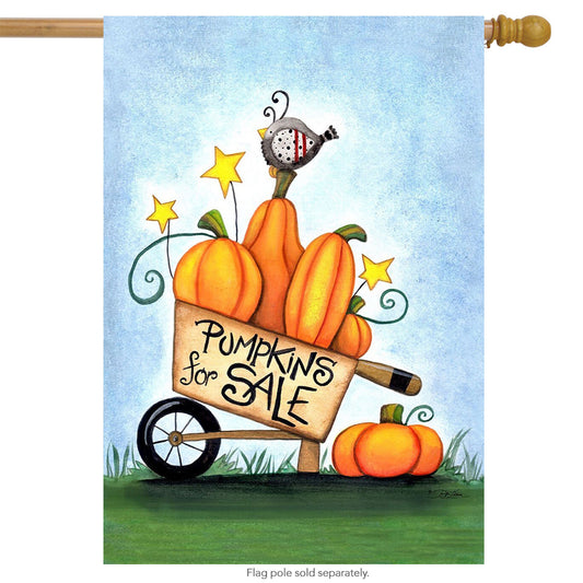Fall Pumpkins for Sale Printed House Flag; Polyester