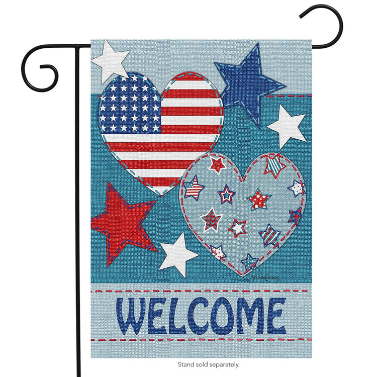 Patriotic Patchwork House Flag