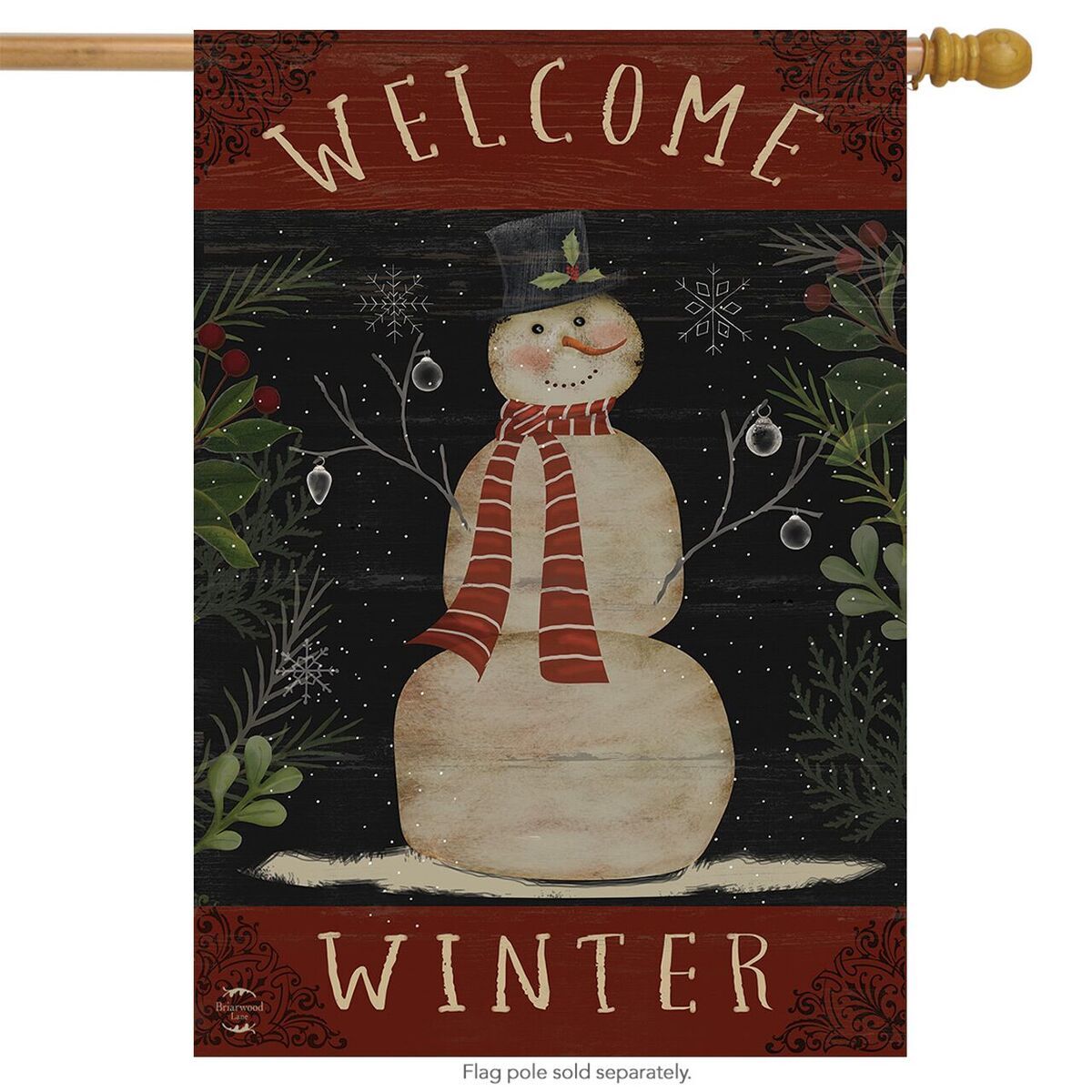 Welcome Winter Snowman Printed House Flag; Polyester