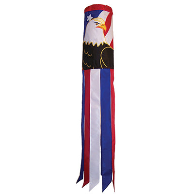Patriotic Eagle Applique Windsock; Polyester