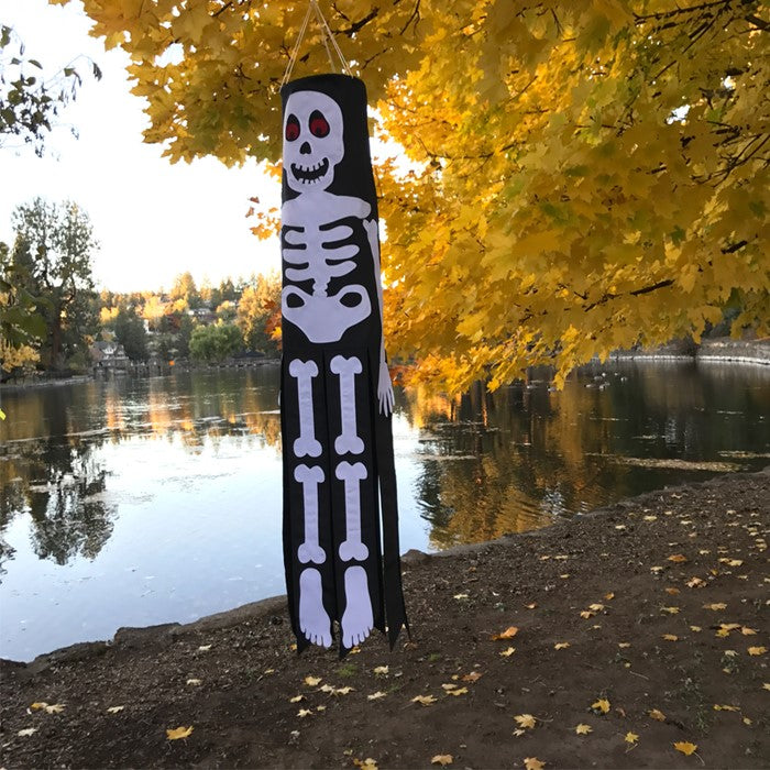 Lil Bones Skeleton 3D Applique Windsock; Polyester
