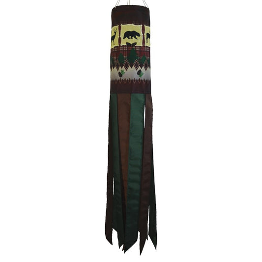 Rustic Lodge Applique Windsock; Polyester