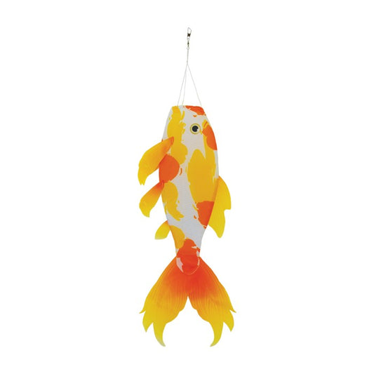 Realistic Yellow Koi Fish Windsock; Polyester