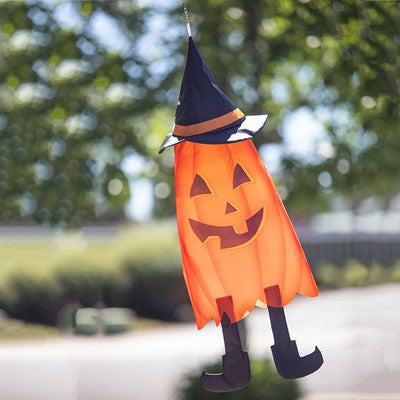 Jack o' Lantern Pumpkin 3D Cone Windsock