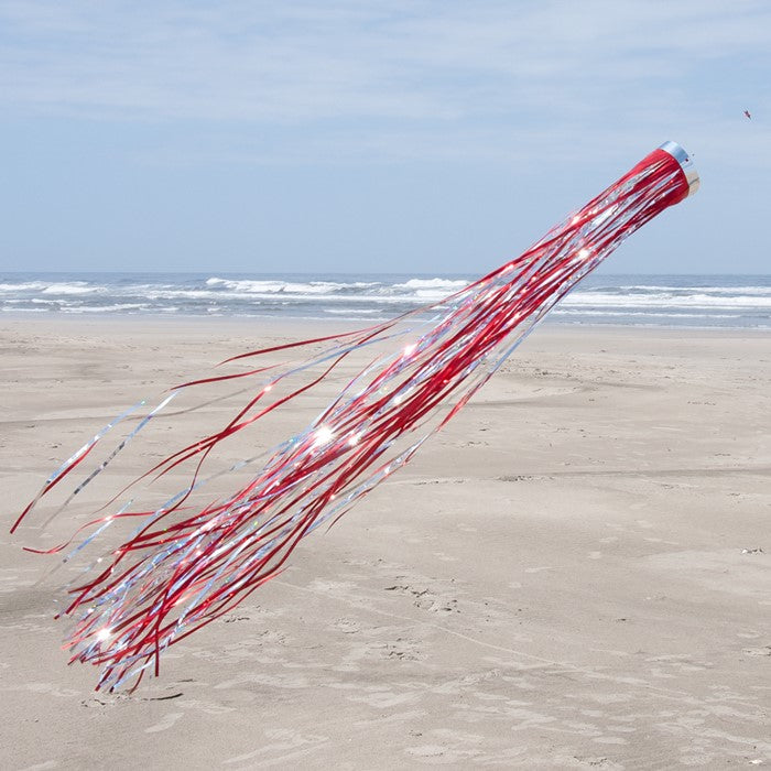 Red Holographic Windsock; Mylar