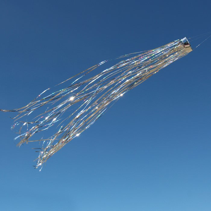 Silver Holographic Windsock; Mylar