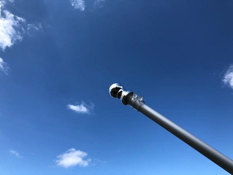 5'x1" 2-Piece Silver Clear Anodized Aluminum Tangle Free Rotating Pole