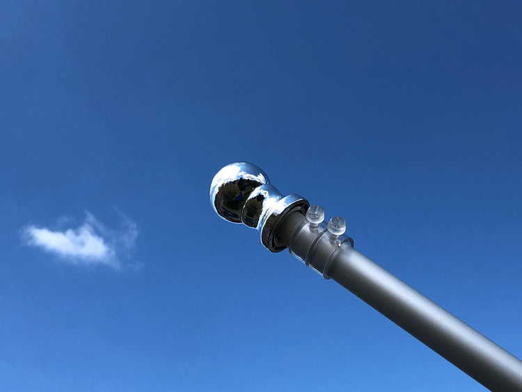 5'x1" 2-Piece Silver Clear Anodized Aluminum Tangle Free Rotating Pole