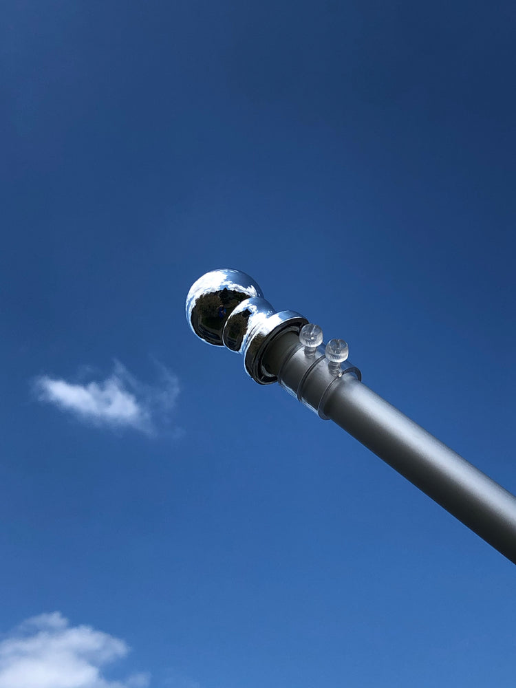 5'x1" 2-Piece Silver Clear Anodized Aluminum Tangle Free Rotating Pole