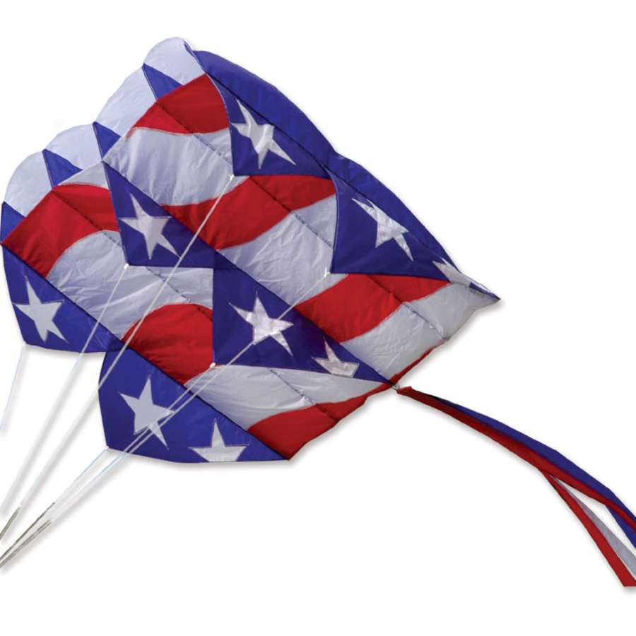 Patriotic Ripstop Polyester Parafoil 7.5 Kite to include 500 ft. 90 lb. Test Line & Yo-Yo Winder