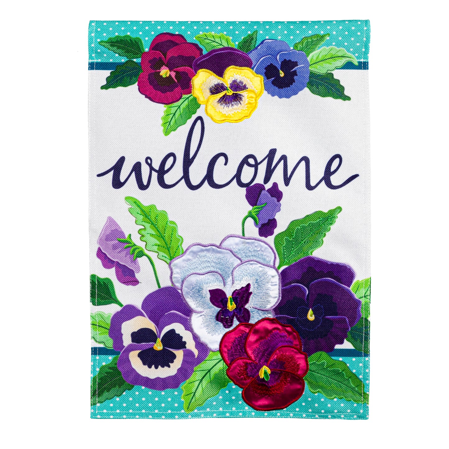 Pansy Garden Printed Burlap House Flag; Polyester 28"x44"