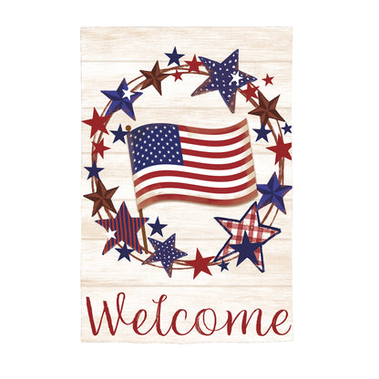 Americana Star Wreath House Flag