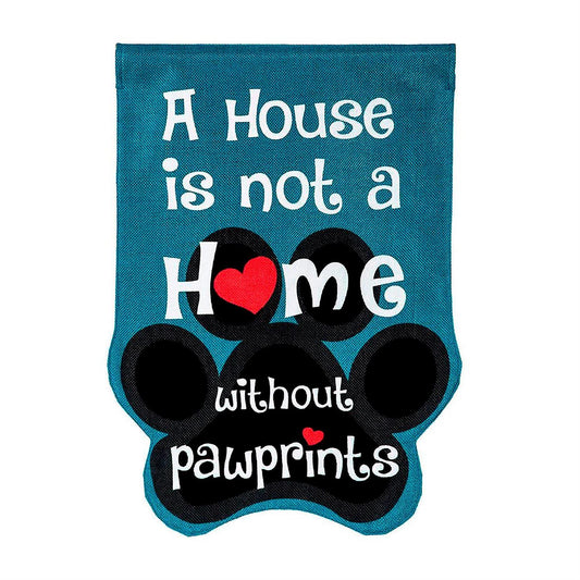 Paw Prints Printed Burlap Banner; Polyester 28"x44"