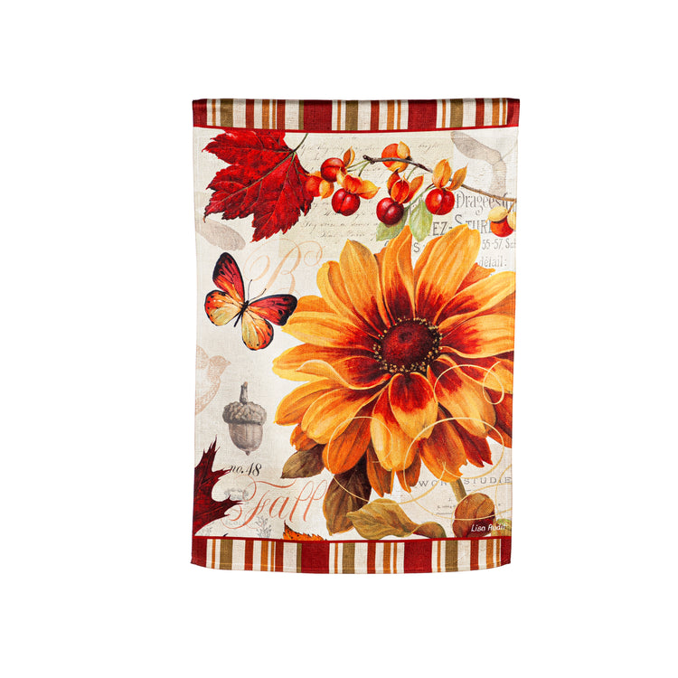 Fall in Love Floral Printed Suede House Flag; Polyester 29"x43"