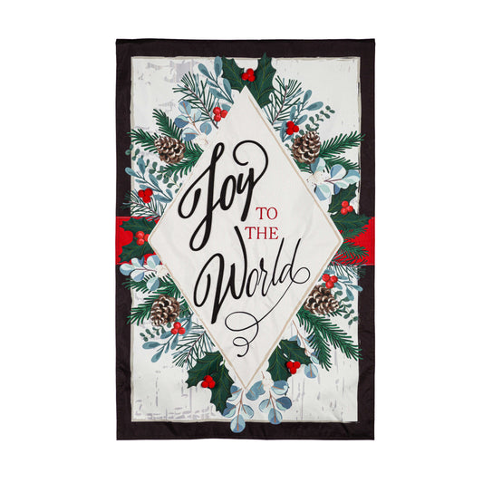 Joy to the World Holiday House Flag