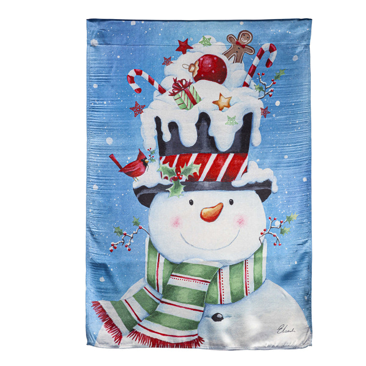 Christmas Snowman Lustre House Flag