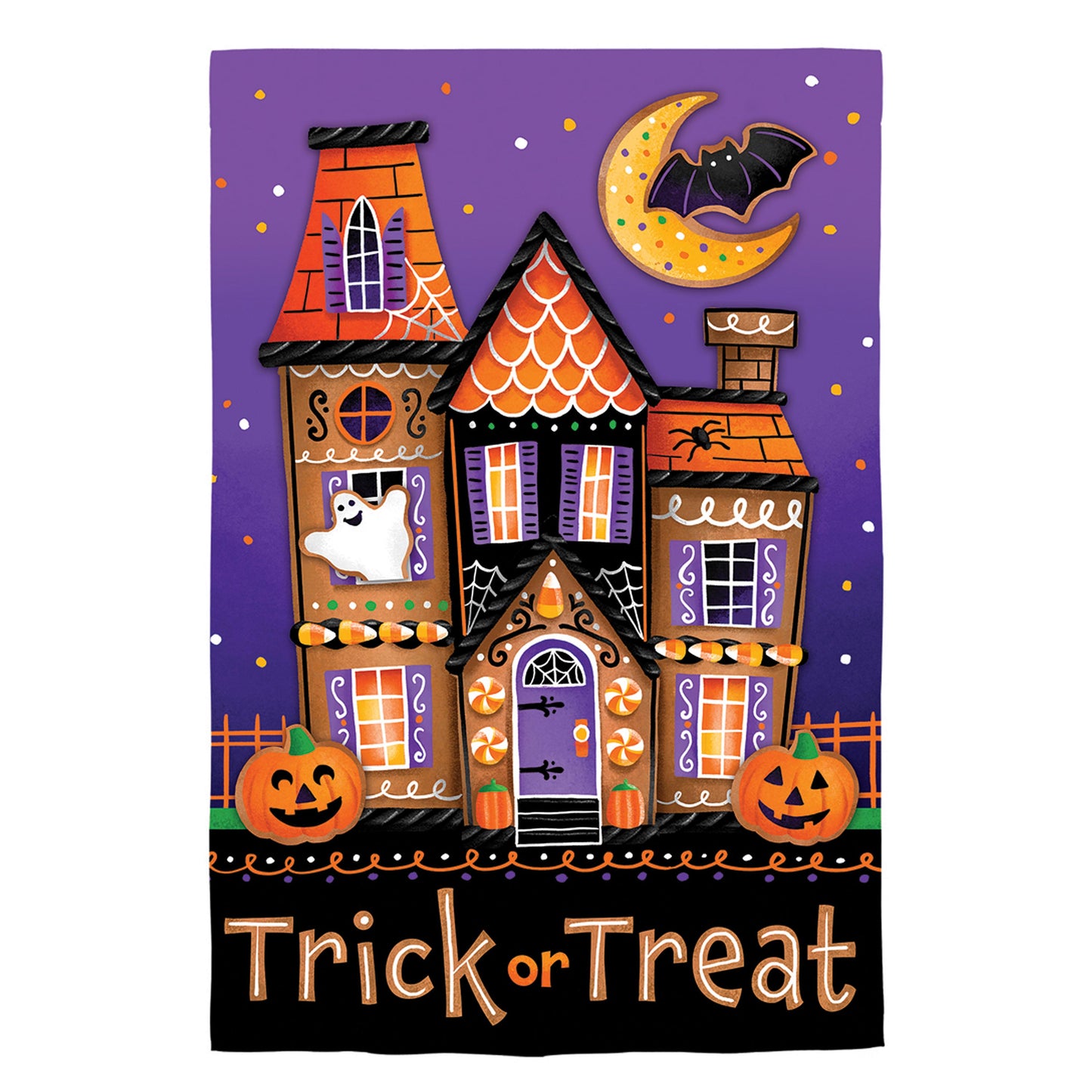 Trick or Treat Sweets Lustre House Flag; Polyester 29"x43"