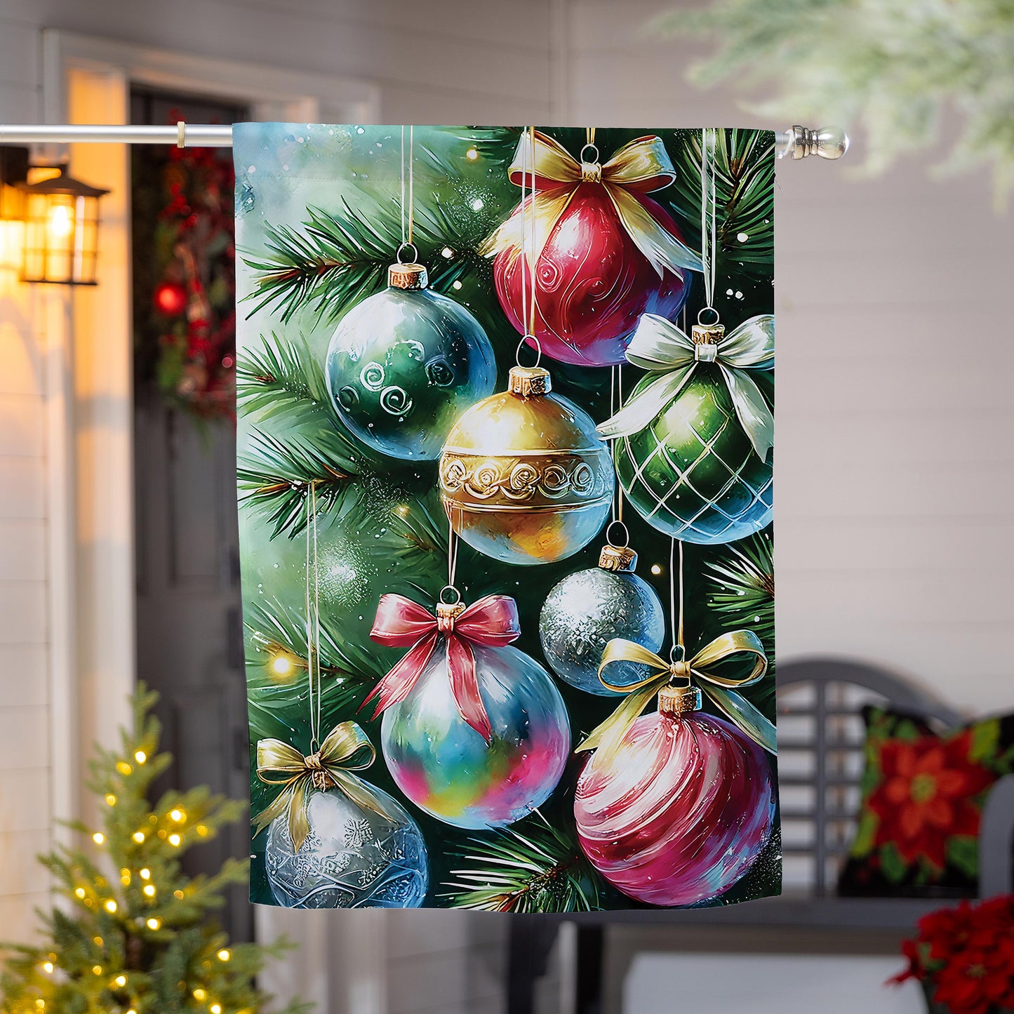 Holiday Ornaments Lustre House Flag; Polyester 29"x43"