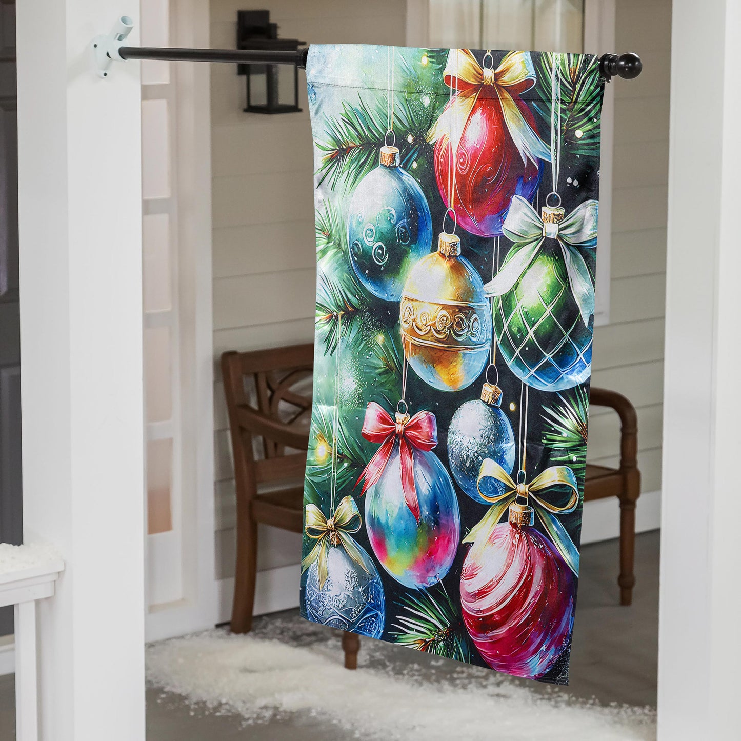 Holiday Ornaments Lustre House Flag; Polyester 29"x43"