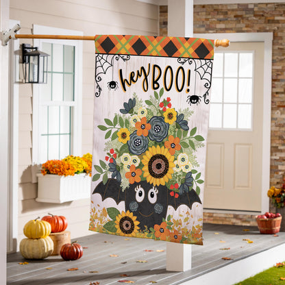 Hey Boo House Flag Moire Polyester 28"x44"
