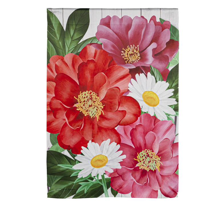 Blooming Florals Printed Suede House Flag; Polyester 29"x43"