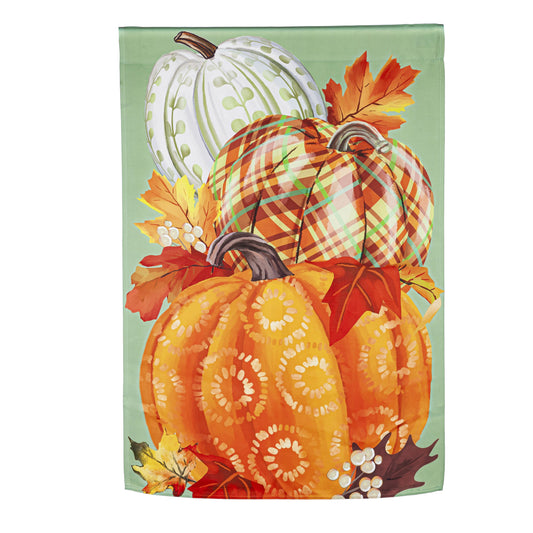 Printed Fall Pumpkins Printed Suede House Flag; Polyester 29"x43"