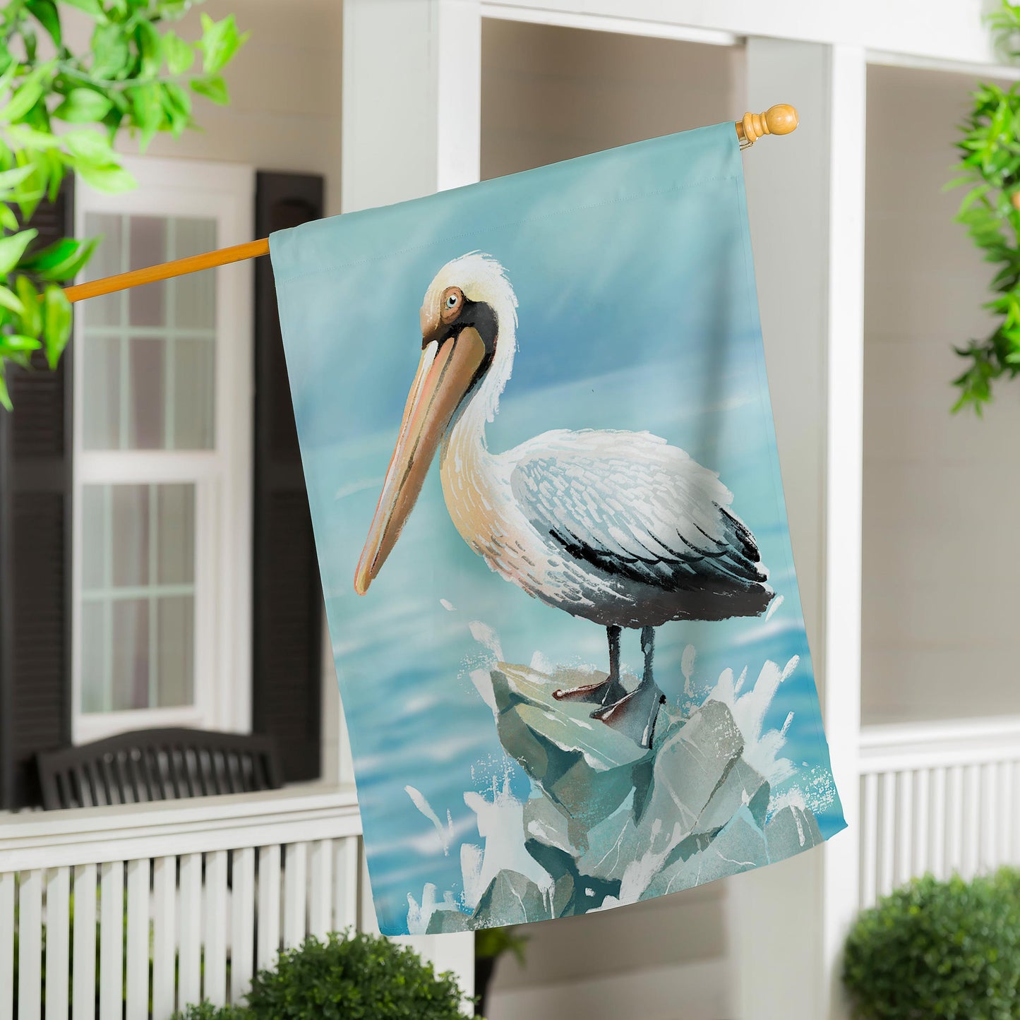 Summer Pelican House Flag