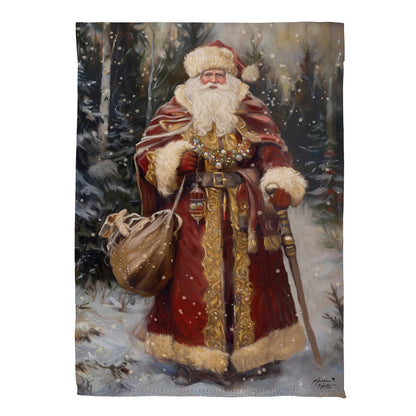 Victorian Santa Suede House Flag; Polyester 29"x43"