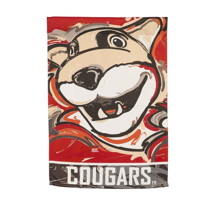29"x43" Washington State University Cougars Mascot Butch Double Sided Printed Suede Banner; Polyester
