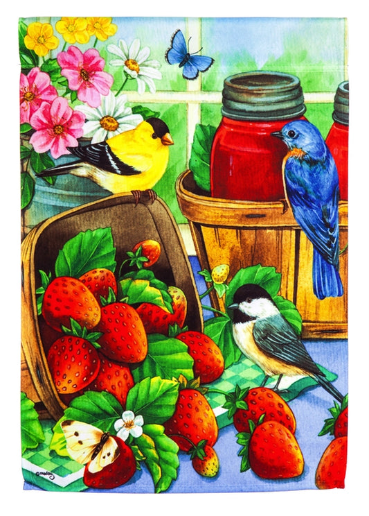 Strawberry Jam Printed House Flag; Polyester 29"x43"