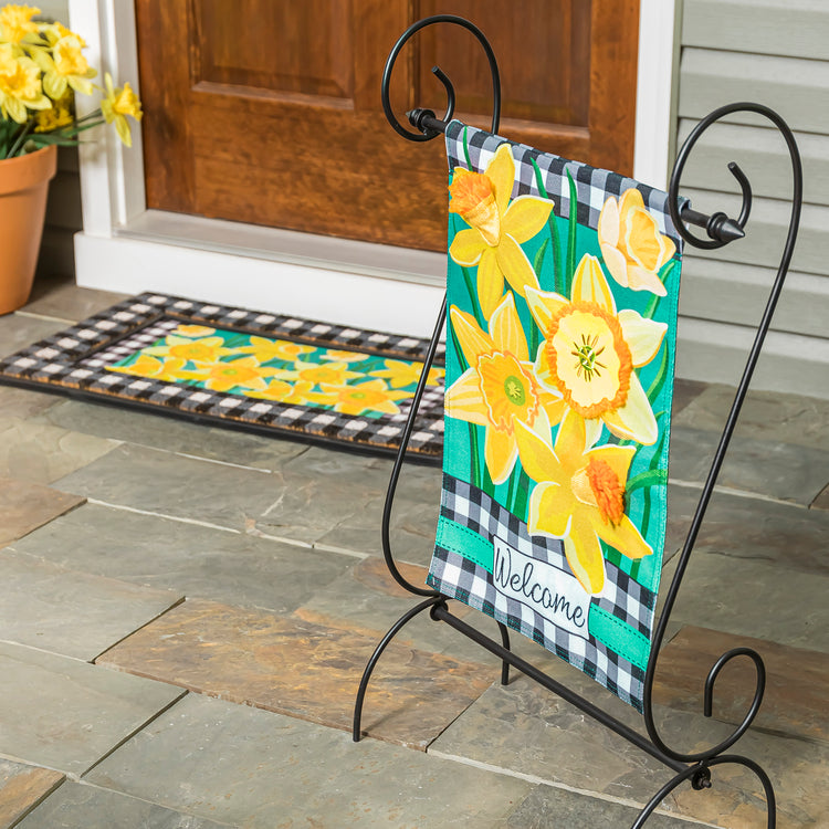 Daffodil Garden Printed Burlap Garden Flag; Polyester 12.5"x18"